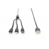 DIGITUS καλώδιο φόρτισης 3-in-1 USB-A – Lightning + Micro-B + Type-C 1 m