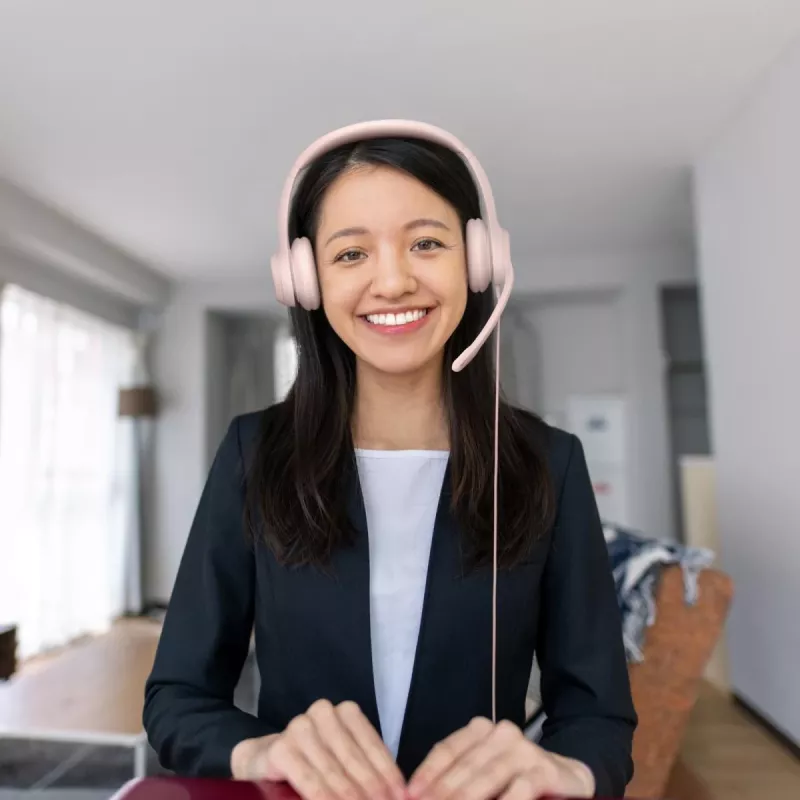 LOGITECH Headset - H390 - USB-A - ροζ
