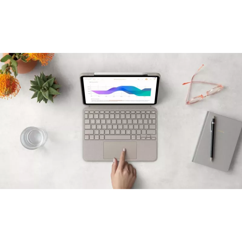 LOGITECH Combo Touch – Sand για iPad Pro 11 inch (1., 2., 3. Gen.) – γερμανικό – QWERTZ