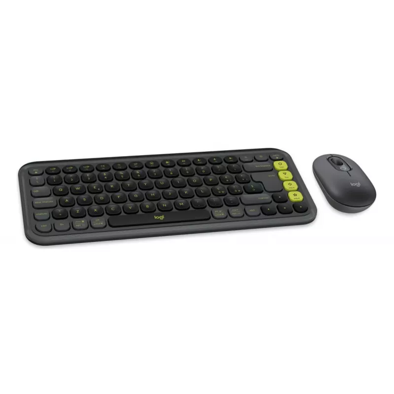 LOGITECH Wireless Combo - Pop Icon - Graphite & πράσινο Qwerty ιταλικό