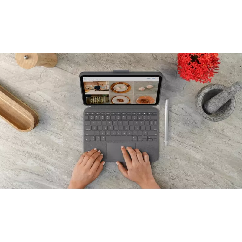 LOGITECH Combo Touch για iPad (10. Generation) - Oxford γκρι - Swiss Qwertz