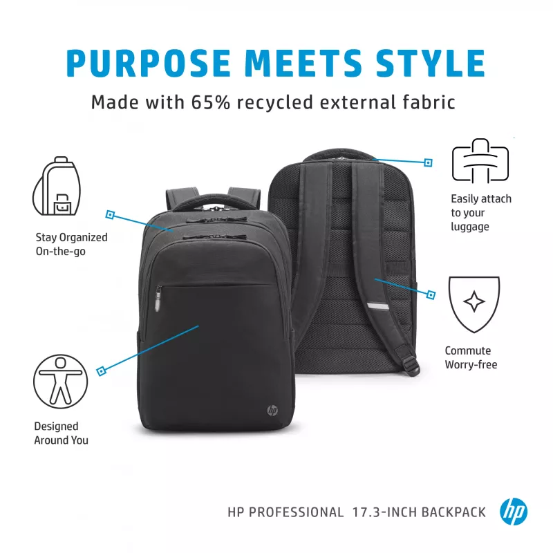 HP Professional 17.3 ιντσών σακίδιο πλάτης, Σακίδιο πλάτης, 740 g