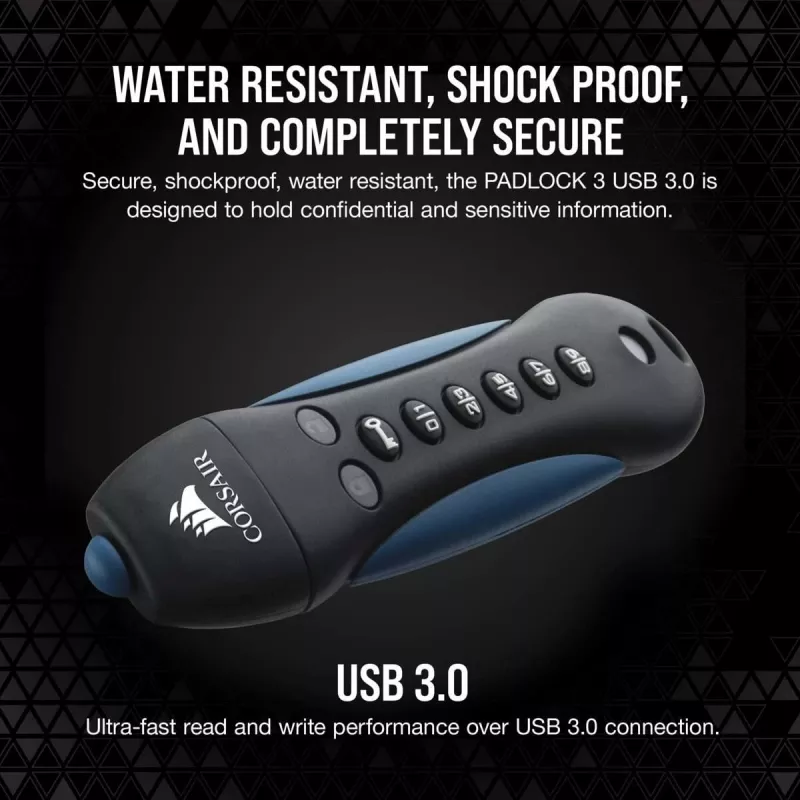 CORSAIR Flash Padlock 3 Secure – 256 GB – USB stick – USB 3.0
