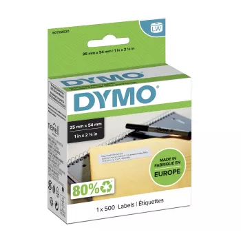 DYMO Authentic LabelWriter Ετικέτες επιστροφής διεύθυνσης | 25 mm x 54 mm | Αυτοκόλλητες | Ρολό με 500 ετικέτες Easy-Peel | για εκτυπωτές ετικετών LabelWriter | Κατασκευασμένες στην Ευρώπη