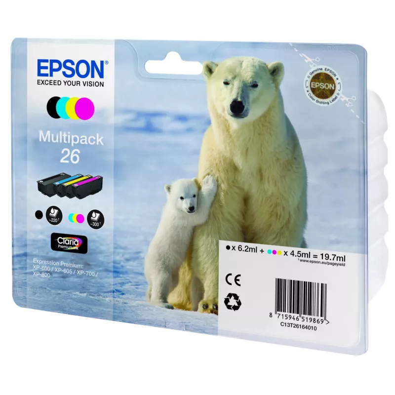 Μελάνι Epson Tinten C13T26164010 μαύρο cyan magenta κίτρινο