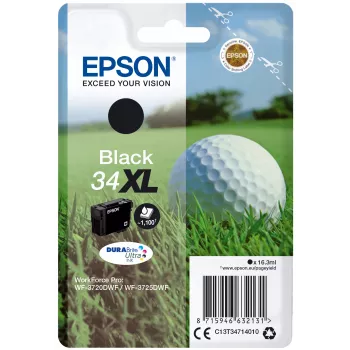 Epson Golfball ατομική συσκευασία μαύρο 34XL DURABrite Ultra μελάνη, υψηλή (XL) απόδοση, μαύρο, μελάνη με χρωστικές, 16,3 ml, 1 τεμάχιο, 1100 σελίδες