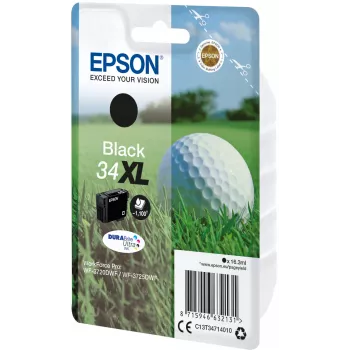 Epson Golfball ατομική συσκευασία μαύρο 34XL DURABrite Ultra μελάνη, υψηλή (XL) απόδοση, μαύρο, μελάνη με χρωστικές, 16,3 ml, 1 τεμάχιο, 1100 σελίδες