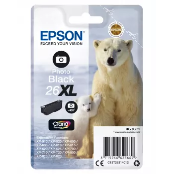Epson Eisbär ατομική συσκευασία Photo μαύρο 26XL Claria Premium μελάνη