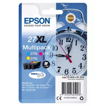 Epson Alarm clock συσκευασία 3 χρωμάτων 27XL DURABrite Ultra μελάνη