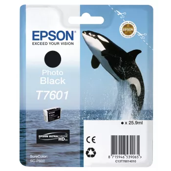 Epson T7601 Photo μαύρο, Photo μαύρο, μελάνη με βαφές, 25,9 ml, 1 τεμάχιο