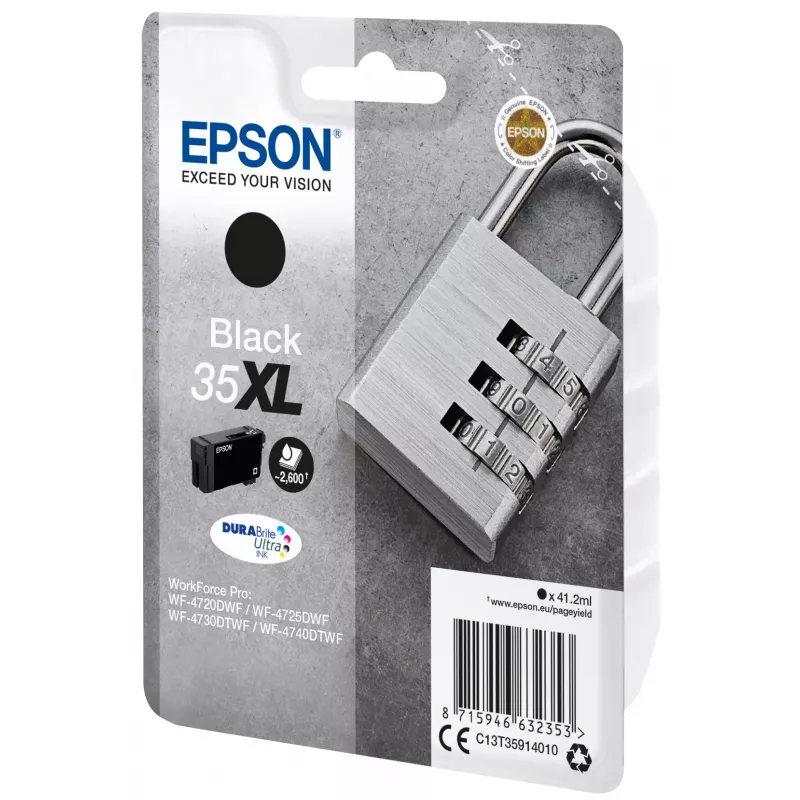 Epson Padlock ατομική συσκευασία μαύρο 35XL DURABrite Ultra μελάνη