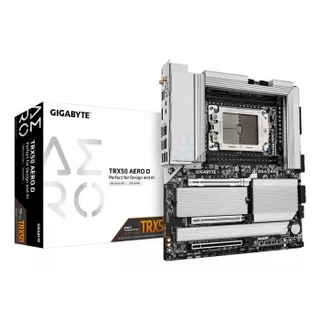 GIGABYTE TRX50 AERO D μητρική - Υποστηρίζει AMD Ryzen Threadripper 9000 Series CPUs, 16+8+4 φάσεις Digital VRM, έως 7800 MHz DDR5 (OC), 3xPCIe 5.0 + 1xPCIe 4.0 M.2, Wi-Fi 7, 10GbE LAN, USB4