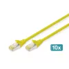 DIGITUS καλώδιο patch - CAT6a - S/FTP - Snagless - 1m - κίτρινο - συσκευασία 10 τεμ.