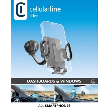 Cellularline Hug Flexi - καθολική βάση αυτοκινήτου για smartphone με βάση αναρρόφησης