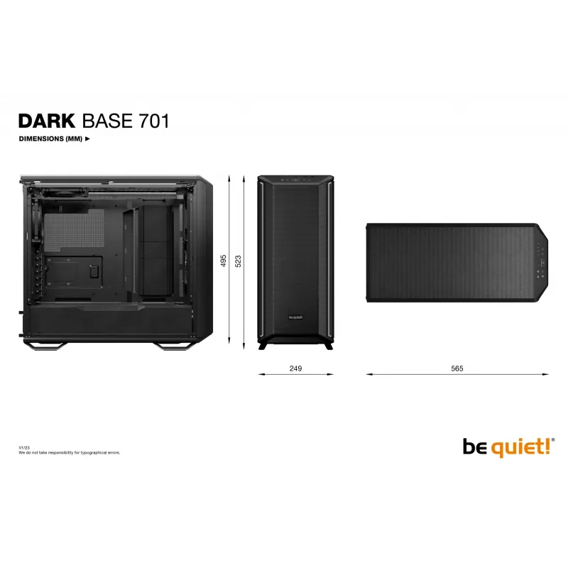be quiet Dark Base 701 μαύρο Midi Tower