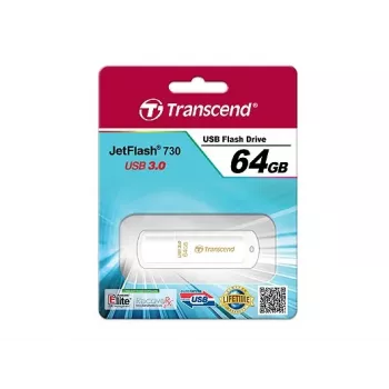 TRANSCEND Jetflash 730 - 64 GB USB stick - USB 3.0 - Λευκό