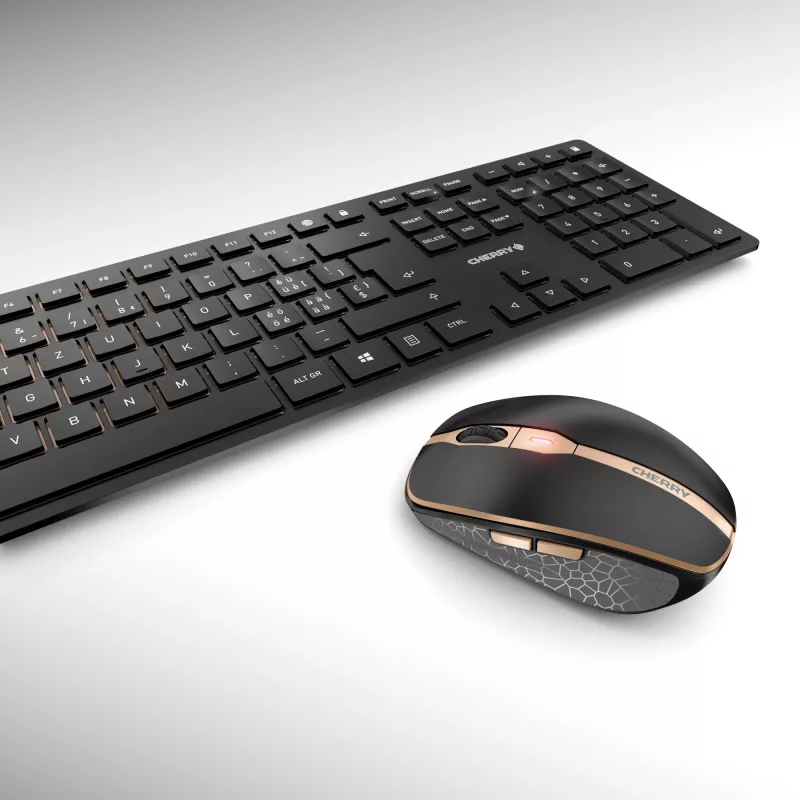 CHERRY DW 9100 SLIM Πληκτρολόγιο Ποντίκι σετ Universal RF Wireless + Bluetooth QWERTZ Ελβετικό Μαύρο