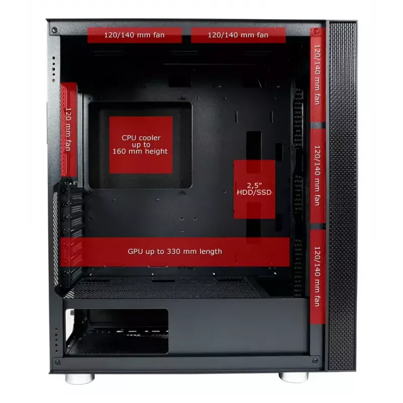 Κουτί PC LC-Power LC-8000B-ON Midi Tower μαύρο