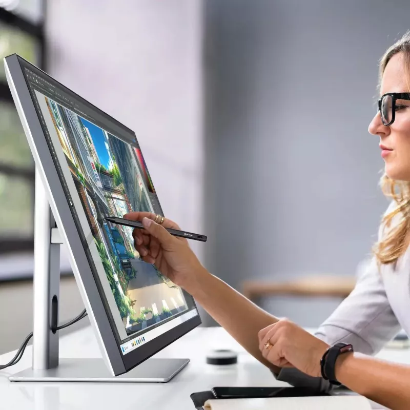 Οθόνη αφής ALOGIC Clarity Max Touch 32C4KPDWT, 32 ιντσών, 3840x2160 4K UHD, 65 W Power Delivery, webcam 8 MP, USB hub, μαύρο/ασημί