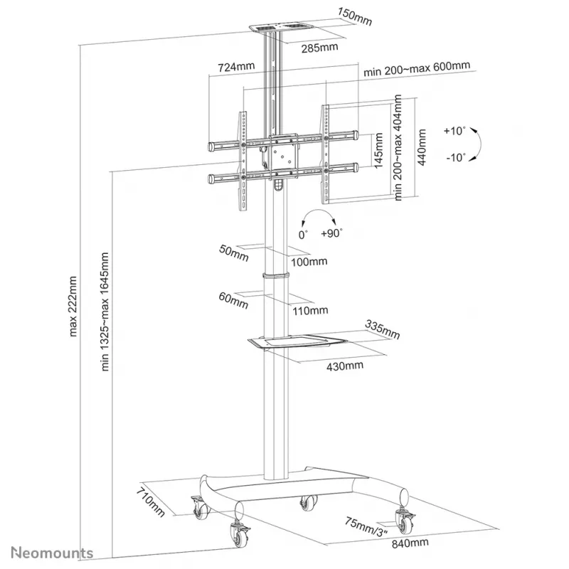 Neomounts PLASMA-M1900E Βάση τηλεόρασης 37-70 inch - περιστρεφόμενη