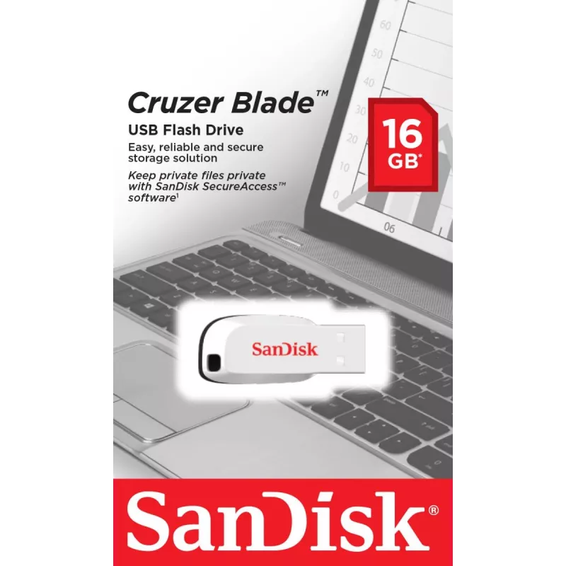 WESTERN DIGITAL SanDisk Cruzer Blade - 16 GB USB-Stick - USB 2.0 - λευκό