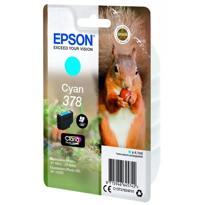 Epson Squirrel μεμονωμένη συσκευασία Cyan 378 Claria Photo HD μελάνι