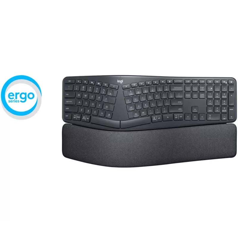 LOGITECH Ergo K860 – ασύρματο διαιρεμένο πληκτρολόγιο, Graphite, AZERTY, γαλλικό