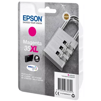 Epson Padlock μεμονωμένη συσκευασία ματζέντα 35XL DURABrite Ultra μελάνι, υψηλή (XL) απόδοση, ματζέντα, μελάνι pigment, 20,3 ml, 1 τεμάχιο, 1900 σελίδες