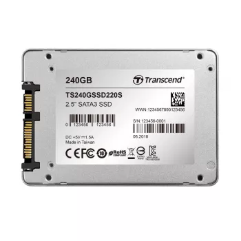 TRANSCEND SSD 220s 240GB 2.5in SATA 6Gb/s TLC περίβλημα αλουμινίου