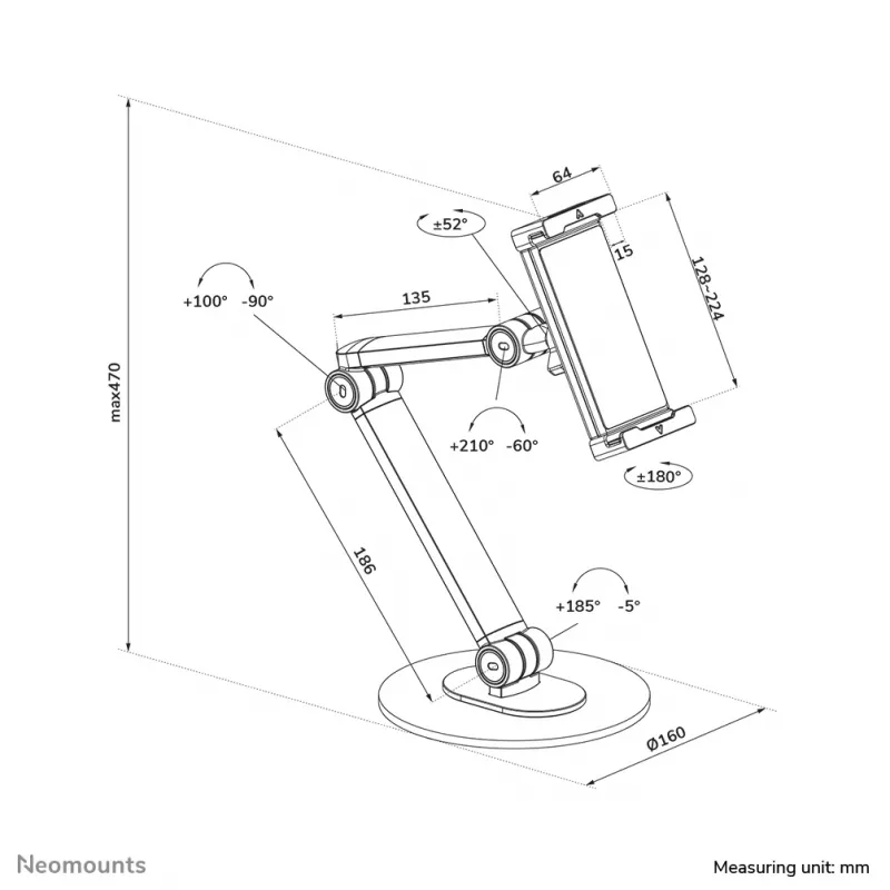 Neomounts DS15-550WH1 Βάση Tablet 4,7-12,9 ίντσες - universal