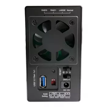 LC-POWER Lc-35u3-raid-2, Εξωτερική Θήκη Σκληρού Δίσκου 2x 3,5 ίντσες με RAID, Αλουμίνιο, Μαύρο