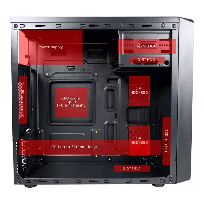 Κουτί Υπολογιστή LC-Power LC-2017MB-ON Micro Tower Μαύρο
