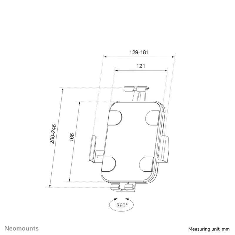 Neomounts WL15-625BL1 Βάση tablet τοίχου 7,9–11 ίντσες – κλειδωνόμενη – universal