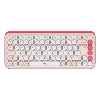 LOGITECH Ασύρματο Πληκτρολόγιο - Pop Icon Keys - Rose & Off White Qwerty Uk