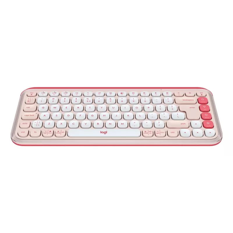 LOGITECH Ασύρματο Πληκτρολόγιο - Pop Icon Keys - Rose & Off White Qwerty Uk