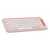 LOGITECH Ασύρματο Πληκτρολόγιο - Pop Icon Keys - Rose & Off White Qwerty Uk