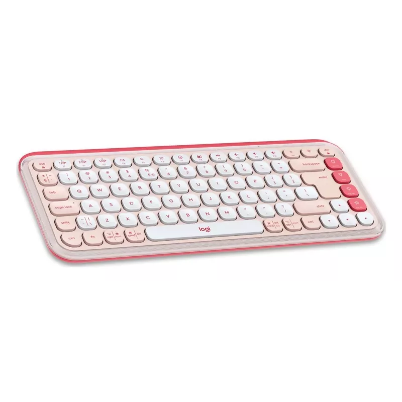 LOGITECH Ασύρματο Πληκτρολόγιο - Pop Icon Keys - Rose & Off White Qwerty Uk