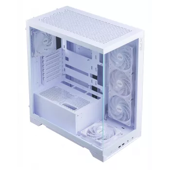 XPG Invader X BTF κουτί υπολογιστή Midi Tower, ATX/Micro-ATX/Mini-ITX, διαφανές πλαϊνό πάνελ, 5 ανεμιστήρες ARGB 120 mm, USB-C, χωρίς τροφοδοτικό, λευκό