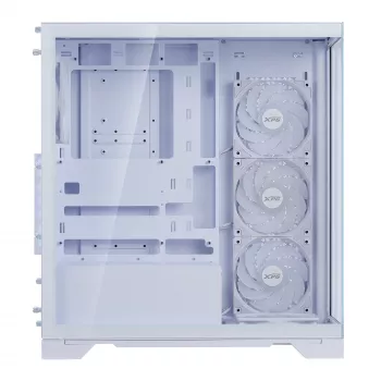 XPG Invader X BTF κουτί υπολογιστή Midi Tower, ATX/Micro-ATX/Mini-ITX, διαφανές πλαϊνό πάνελ, 5 ανεμιστήρες ARGB 120 mm, USB-C, χωρίς τροφοδοτικό, λευκό
