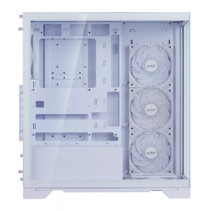 XPG Invader X BTF κουτί υπολογιστή Midi Tower, ATX/Micro-ATX/Mini-ITX, διαφανές πλαϊνό πάνελ, 5 ανεμιστήρες ARGB 120 mm, USB-C, χωρίς τροφοδοτικό, λευκό