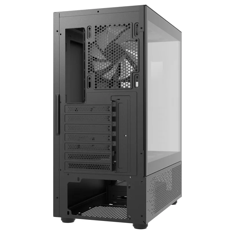 XPG Invader X Mini κουτί υπολογιστή Midi Tower, ATX/Micro-ATX/Mini-ITX, ψημένο γυαλί, 5 ανεμιστήρες ARGB 120 mm, USB-C, χωρίς τροφοδοτικό, μαύρο