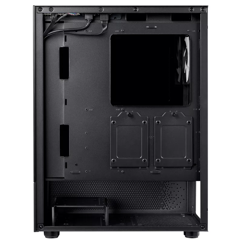 XPG Invader X Mini κουτί υπολογιστή Midi Tower, ATX/Micro-ATX/Mini-ITX, ψημένο γυαλί, 5 ανεμιστήρες ARGB 120 mm, USB-C, χωρίς τροφοδοτικό, μαύρο