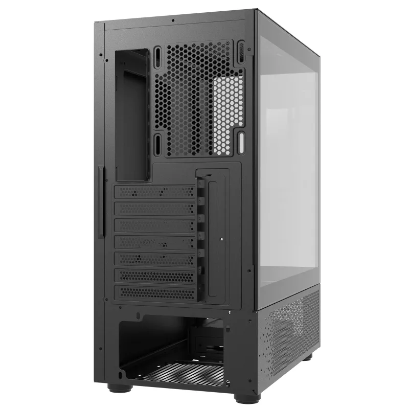 XPG Invader X Mini κουτί υπολογιστή Midi Tower, ATX/Micro-ATX/Mini-ITX, ψημένο γυαλί, 5 ανεμιστήρες ARGB 120 mm, USB-C, χωρίς τροφοδοτικό, μαύρο