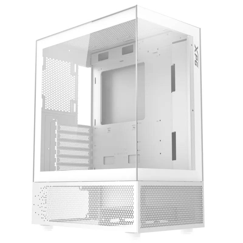 XPG Invader X Mini κουτί υπολογιστή Midi Tower, ATX/Micro-ATX/Mini-ITX, γυάλινα πάνελ, 5 ανεμιστήρες ARGB 120 mm, USB-C, χωρίς τροφοδοτικό, λευκό
