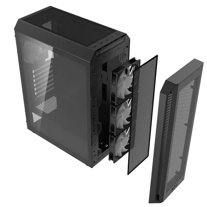 XPG VALOR AIR PLUS MID-TOWER κουτί μαύρο, Midi Tower, PC, μαύρο, ATX, micro ATX, Mini-ITX, SPCC, 16 cm