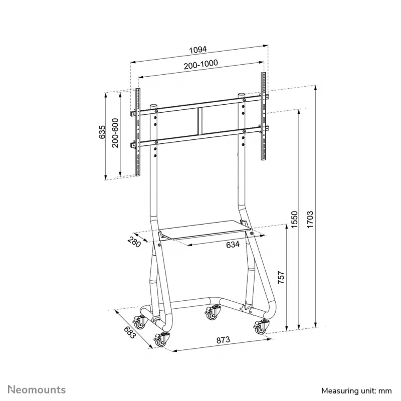 Neomounts NS-M3800 μαύρο βάση TV 60-100 inch