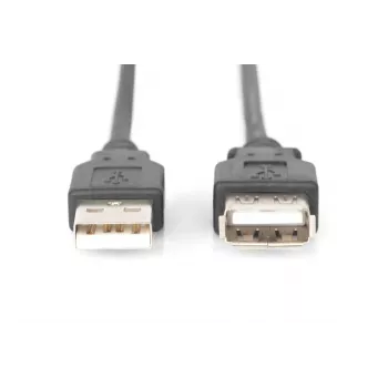 DIGITUS ASSMANN καλώδιο επέκτασης USB 2.0, Type A αρσενικό/θηλυκό, 5m συμβατό με USB 2.0 μαύρο