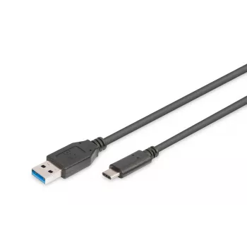 DIGITUS ASSMANN καλώδιο σύνδεσης USB Type-C, Type C σε A αρσενικό/αρσενικό, 1m Super Speed μαύρο