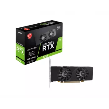 MSI κάρτα γραφικών GeForce RTX 3050 6 GB GDDR6, PCIe x8 4.0, 1492 MHz Boost, 96-bit, 2x HDMI 2.1 + DP 1.4a, 70 W, 2 ανεμιστήρες, FH/HL