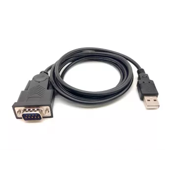 Equip Καλώδιο USB-A σε Σειριακό (DB9), M/M 1,5m, Μαύρο, 1,5 m, USB Type-A, DB-9, αρσενικό, αρσενικό